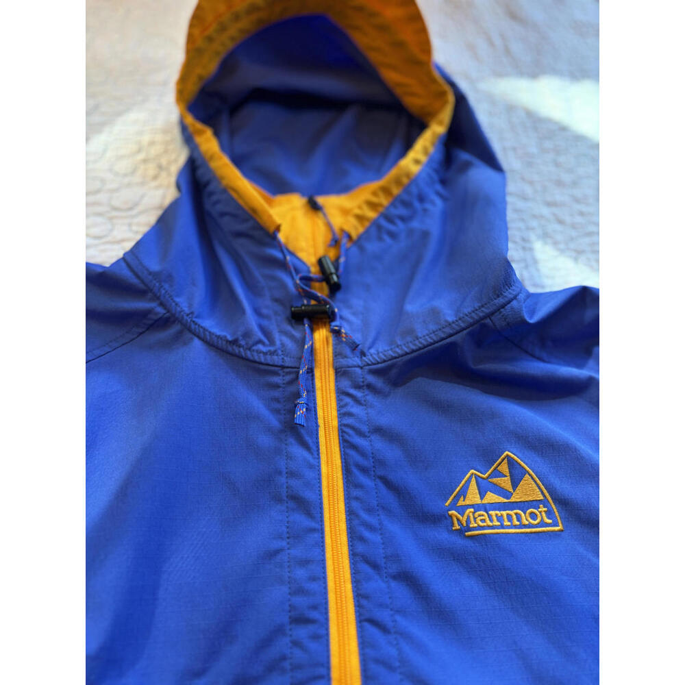 Marmot Blue and Yellow Windbreaker Jacket‎ with Hood Women's Size Small - Picture 3 of 9